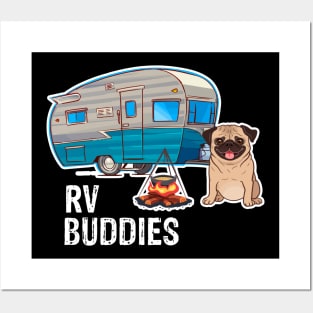 Pug Dog Rv Buddies Pet Lovers Funny Camping Camper Posters and Art